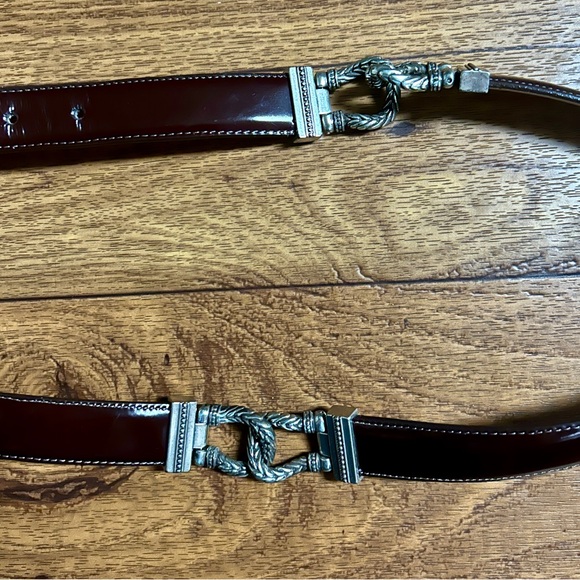 Brighton • 1996 • Medium • Brown Leather • Silver Metal Chain • Western • Belt - Picture 7 of 16